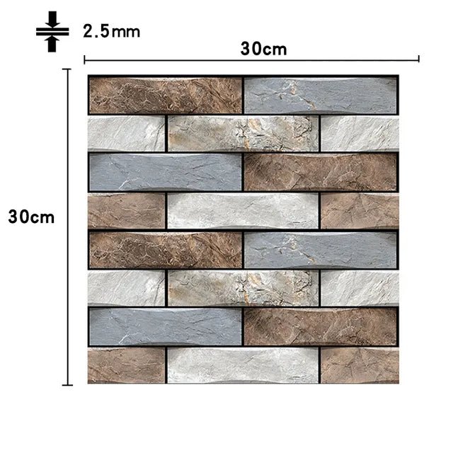 3D Self-Adhesive Wall Tiles/12Pcs - LightsBetter