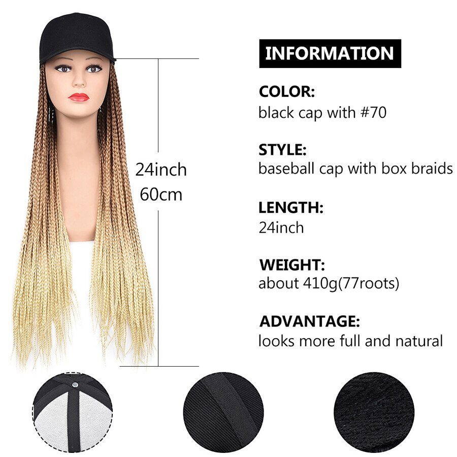 Baseball Cap Braided Wig - LightsBetter