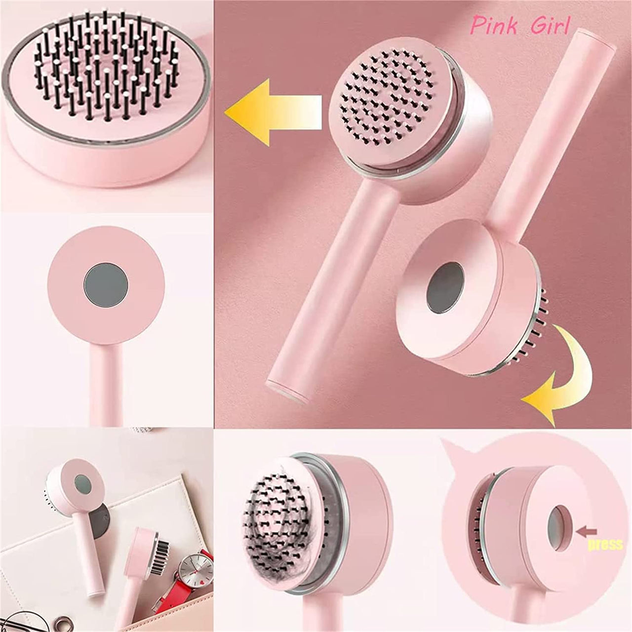 Self Cleaning Hair Brush - LightsBetter