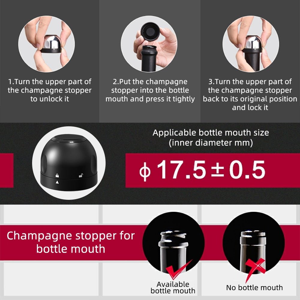 Vacuum Wine Bottle Stopper - LightsBetter