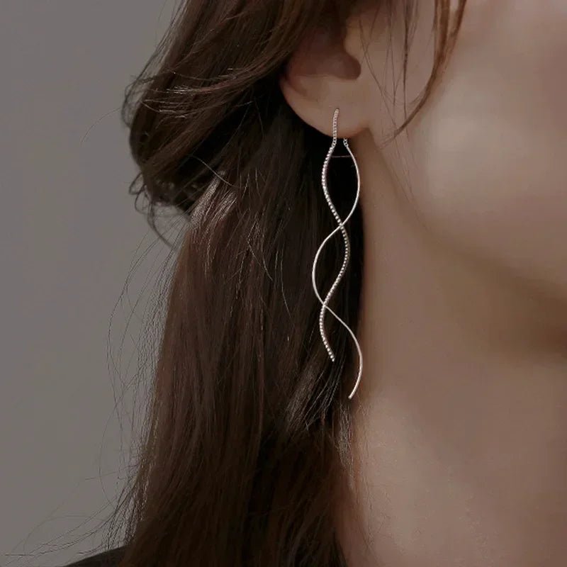Wave Threader Earrings - LightsBetter