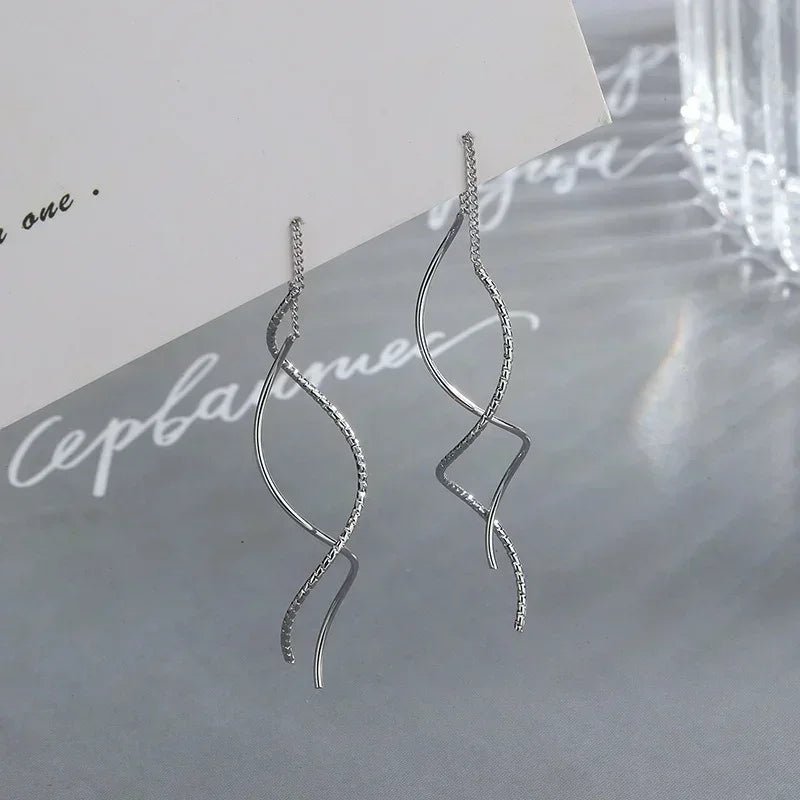 Wave Threader Earrings - LightsBetter