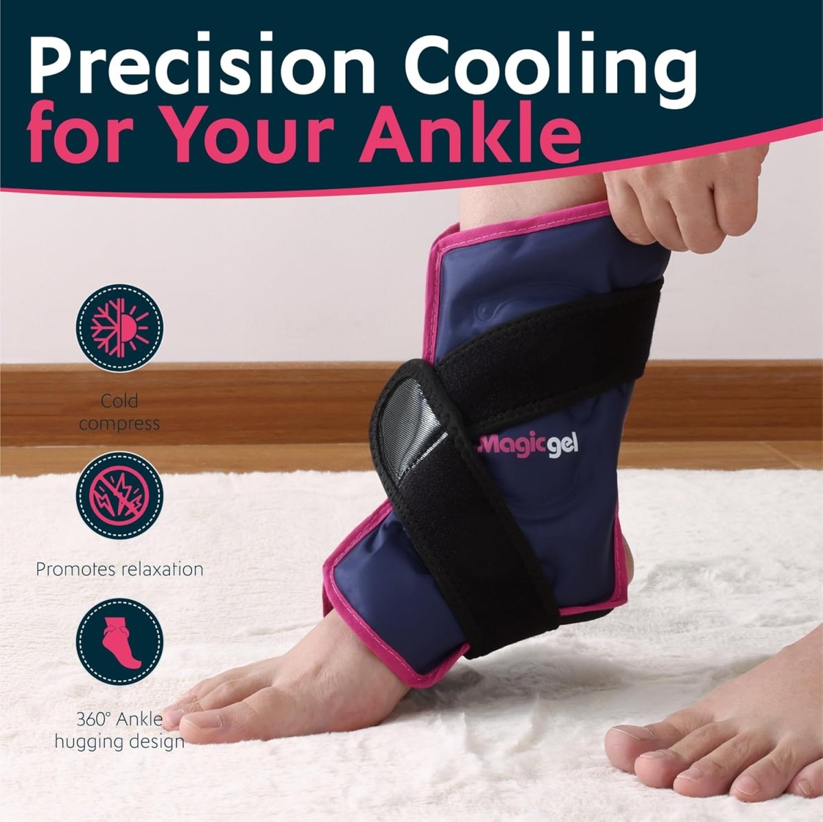 Gel Ankle Ice Pack - Reusable Hot & Cold - LightsBetter