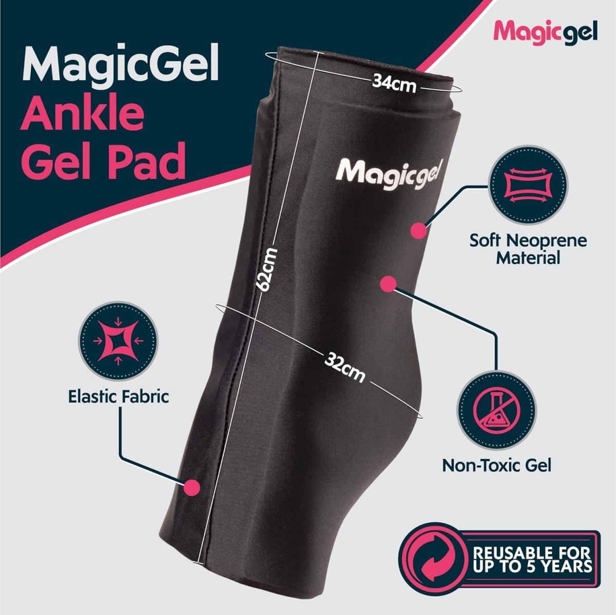 Gel Ankle Ice Pack - Reusable Hot & Cold - LightsBetter