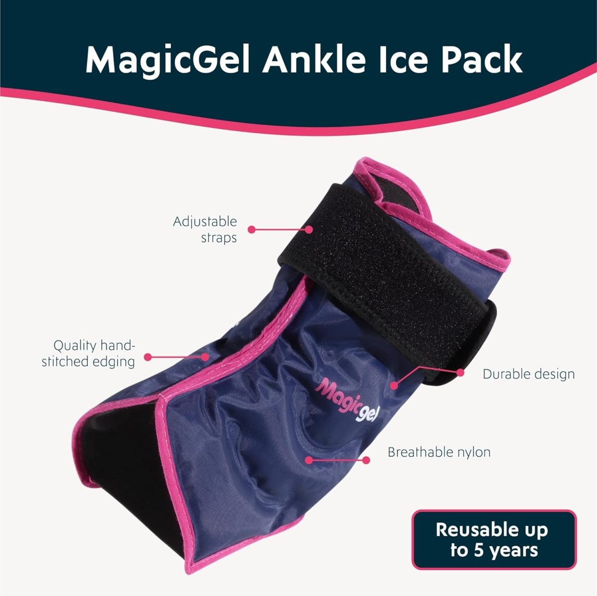 Gel Ankle Ice Pack - Reusable Hot & Cold - LightsBetter
