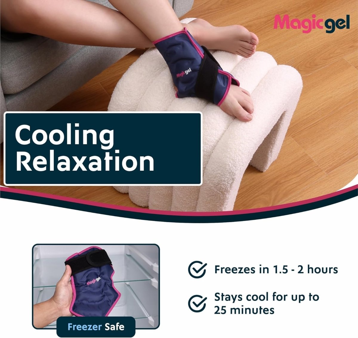 Gel Ankle Ice Pack - Reusable Hot & Cold - LightsBetter