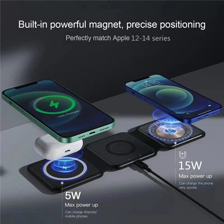 3 In 1 Magnetic Wireless Charger Pad - LightsBetter