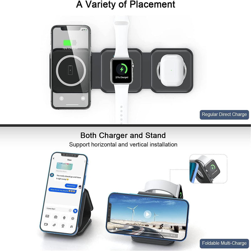 3 In 1 Magnetic Wireless Charger Pad - LightsBetter
