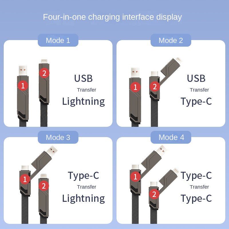 4 In 1 USB Cable - LightsBetter