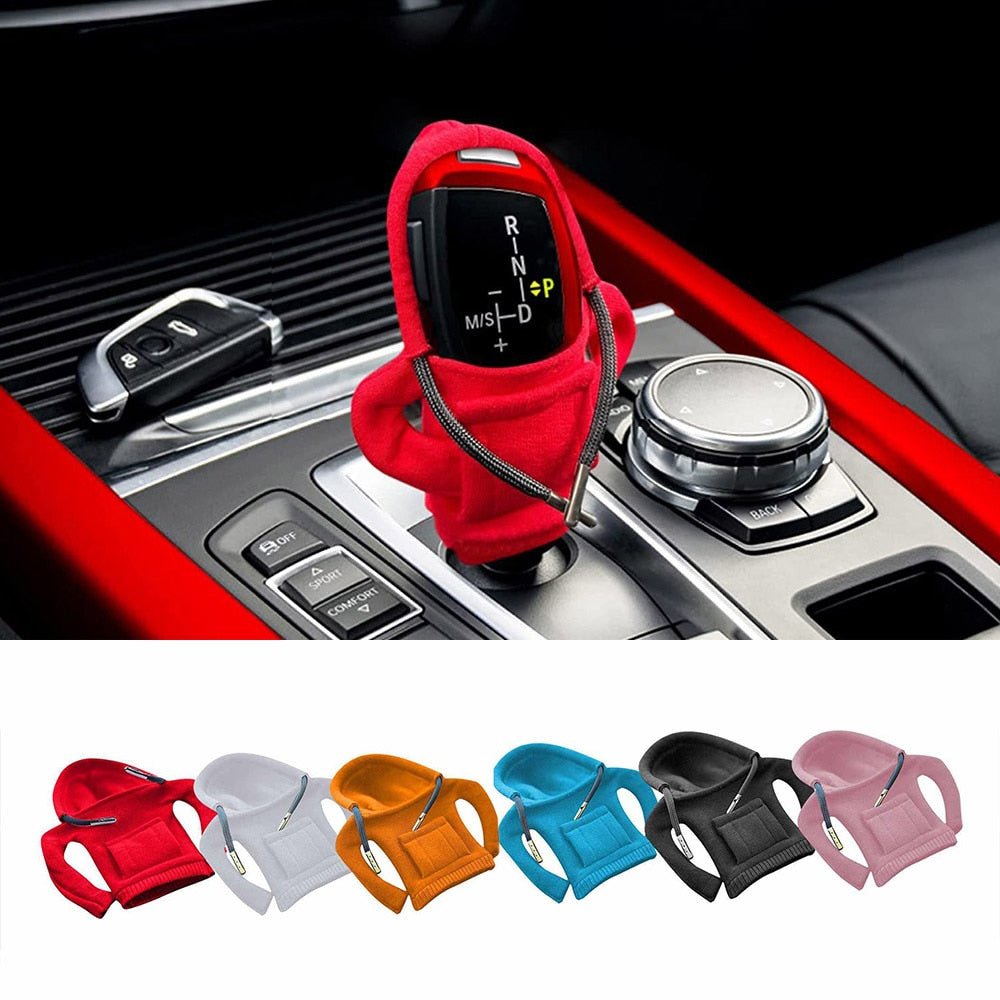 Gear Shift Hoodie Cover Car Interior Decor Funny Sweater Cover Blue+Black