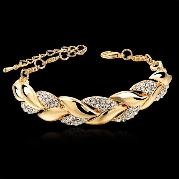 Leaves Crystal Bracelet - LightsBetter