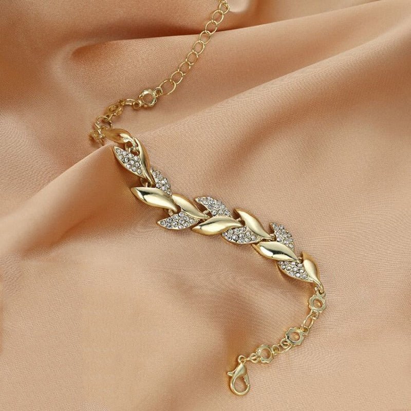 Leaves Crystal Bracelet - LightsBetter