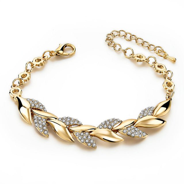 Leaves Crystal Bracelet - LightsBetter