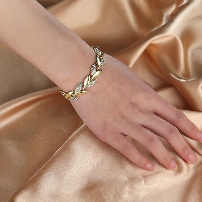 Leaves Crystal Bracelet - LightsBetter