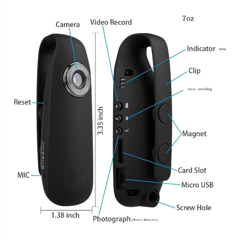 Mini Wifi Camera Clip Design Portable Full HD - LightsBetter