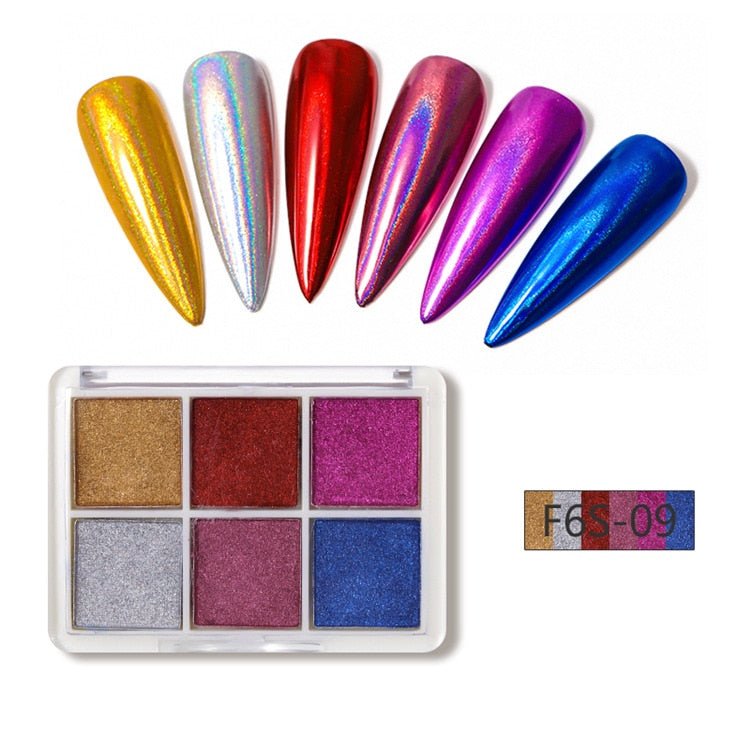 Mirror Nail Powder Glitter / 6 Colours - LightsBetter