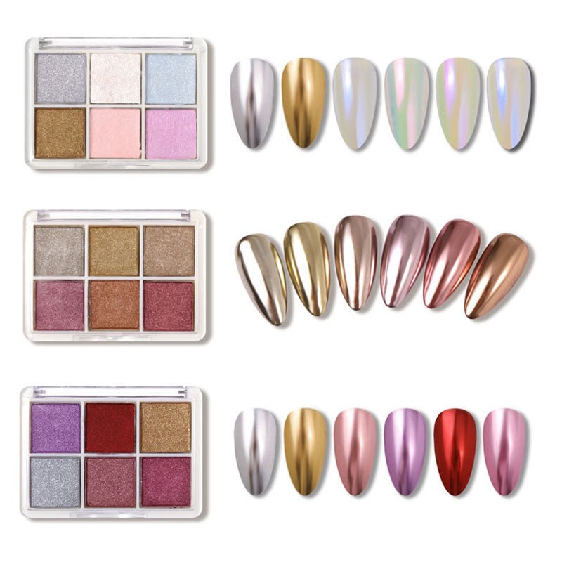 Mirror Nail Powder Glitter / 6 Colours - LightsBetter
