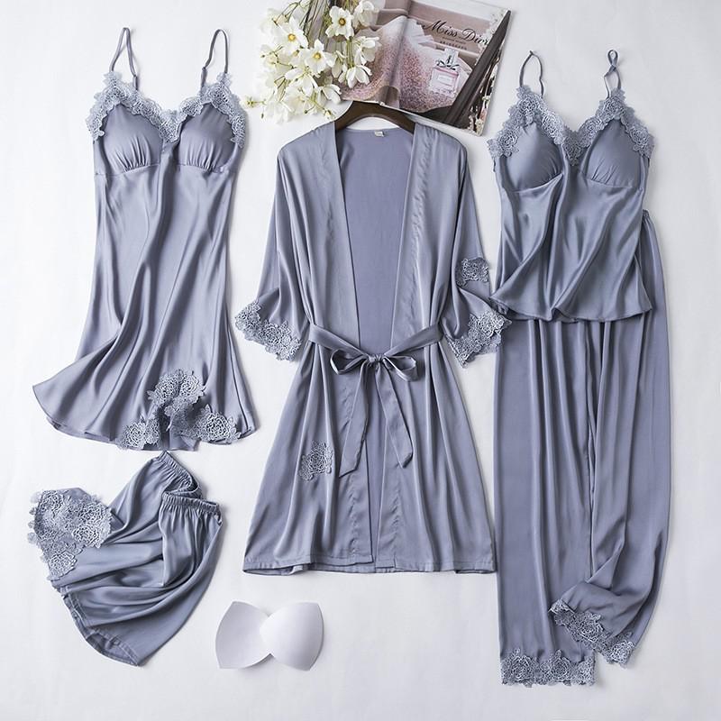 Silk Satin Lingerie 5PCS - LightsBetter