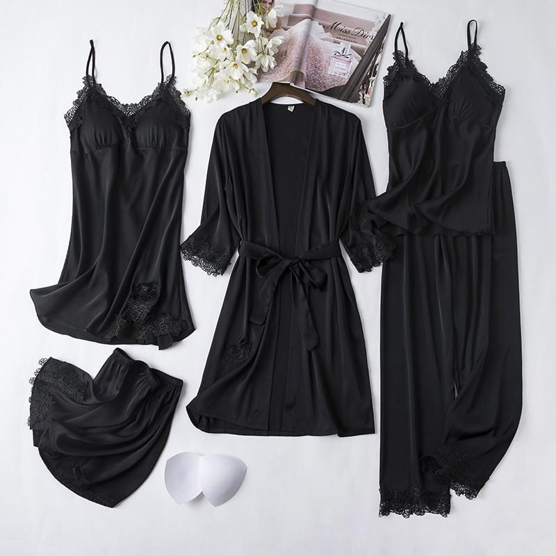Silk Satin Lingerie 5PCS - LightsBetter