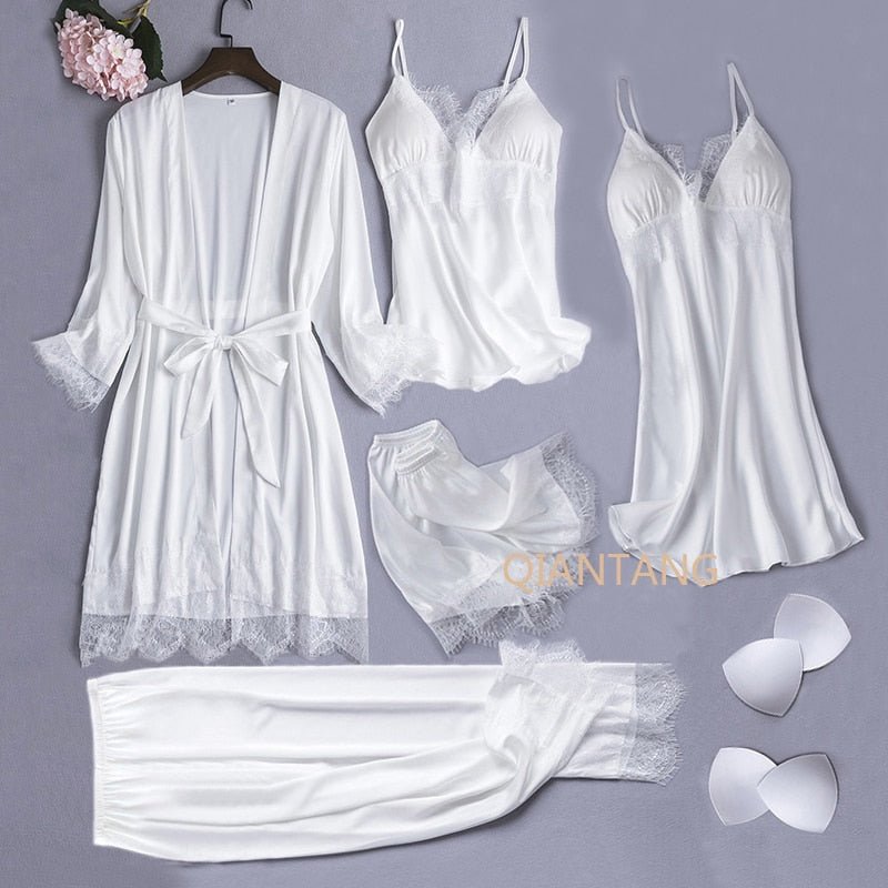 Silk Satin Lingerie 5PCS - LightsBetter