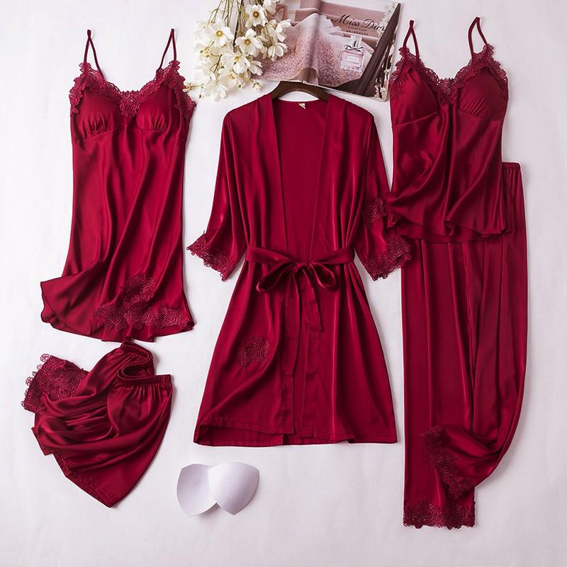 Silk Satin Lingerie 5PCS - LightsBetter