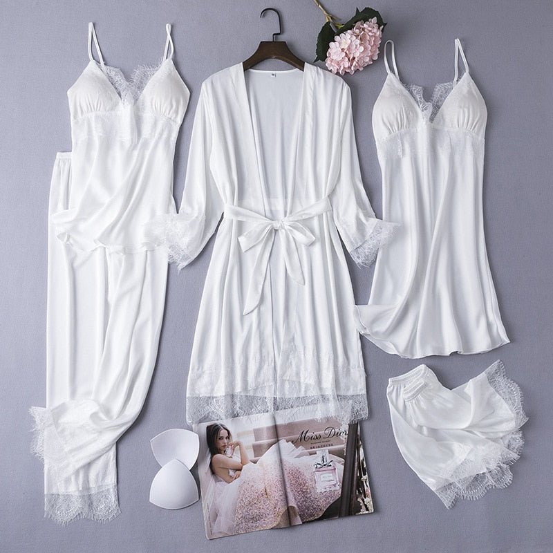 Silk Satin Lingerie 5PCS - LightsBetter