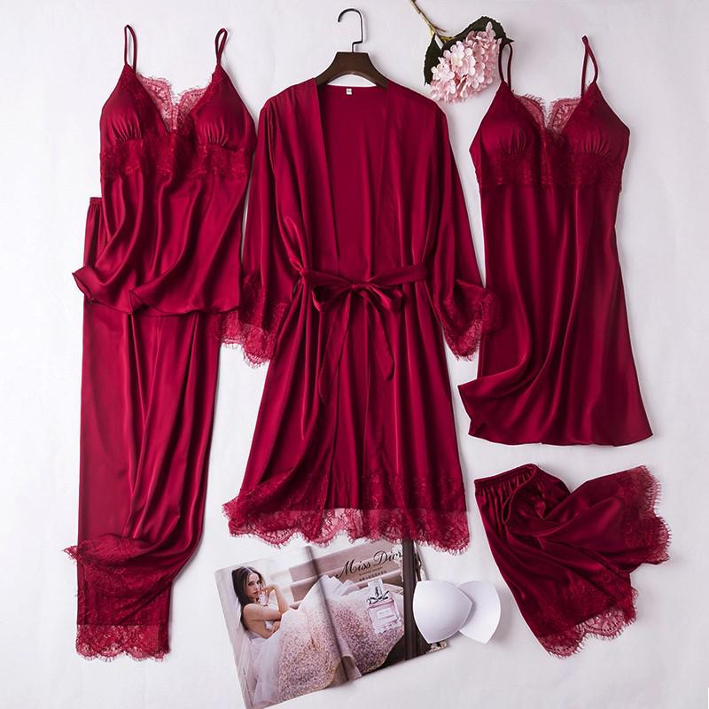 Silk Satin Lingerie 5PCS - LightsBetter