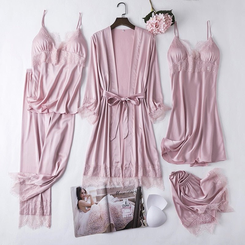 Silk Satin Lingerie 5PCS - LightsBetter