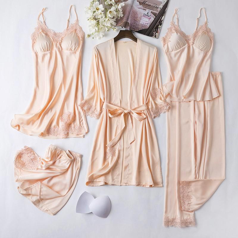 Silk Satin Lingerie 5PCS - LightsBetter