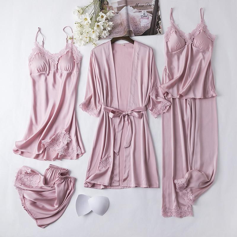 Silk Satin Lingerie 5PCS - LightsBetter