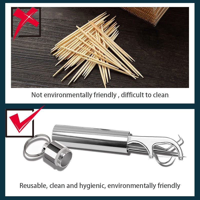 Artibetter 1 Set Stainless Steel Toothpicks Set with Metal Pocket Toot –  BABACLICK