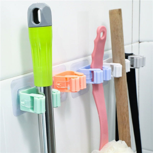 Wall Mounted Mop Broom Holder - LightsBetter